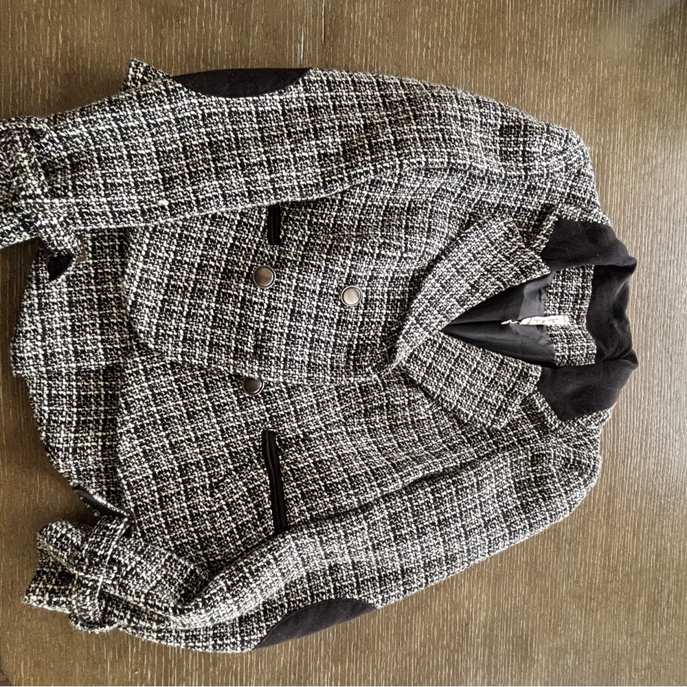 Willow & Clay Black and White Tweed Blazer